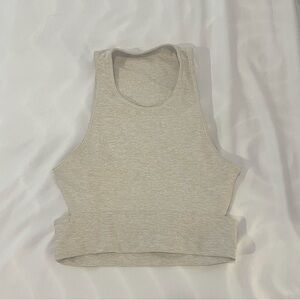 Outdoor Voices Slashback Crop Top in Oatmeal